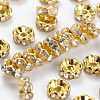 Brass Rhinestone Spacer Beads X-RSB030-B01G-1