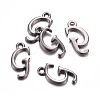 Gunmetal Plated Alloy Letter Pendants PALLOY-J718-01B-G-2