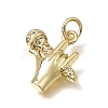 Brass Micro Pave Clear Cubic Zirconia Pendants CU-CBAEEA8-17G-2