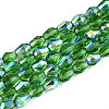 Transparent Electroplate Glass Beads Strands EGLA-N023-6x8mm-A09-1