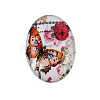 Butterfly Printed Glass Oval Cabochons GGLA-N003-18x25-C39-1