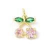 Brass Micro Pave Cubic Zirconia Pendants KK-Z101-06G-2