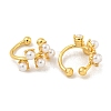Rack Plating Brass ABS Imitation Pearl Clip-on Earrings EJEW-B061-10G-2