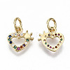 Brass Micro Pave Colorful Cubic Zirconia Charms ZIRC-S067-165-NF-2