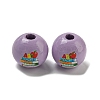 Printed Wood European Beads WOOD-L020-D17-1
