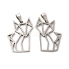 Non-Tarnish 201 Stainless Steel Origami Pendants STAS-K251-043P-1