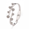 201 Stainless Steel Branch and Leaf Open Cuff Bangle BJEW-G648-02P-3