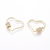 Brass Micro Pave Cubic Zirconia Screw Carabiner Lock Charms ZIRC-I031-06G-2