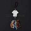 Hamsa Hand/Hand of Miriam Natural Quartz Crystal Pendant Decorations HJEW-R127-02B-3