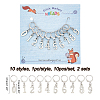 Alloy Number Pendant Locking Stitch Markers HJEW-PH01840-2