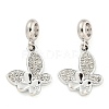 Rack Plating Alloy Pave Crystal Rhinestone Insect European Dangle Charms FIND-B034-14P-01-1