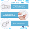 Unicraftale 3Pcs 3 Styles 304 Stainless Steel Spring Gate Rings STAS-UN0040-92-5