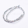 Half Plated Faceted Rondelle Electroplate Glass Bead Strands X-EGLA-D020-3x2mm-15-2