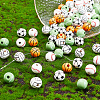 100Pcs 5 Style Painted Natural Wood European Beads WOOD-SC0001-40-4