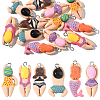 12Pcs 6 Styles Plastic Pendants KY-YW0002-21-1
