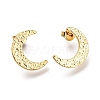 304 Stainless Steel Hammered Crescent Moon Stud Earrings X-EJEW-H100-07G-1