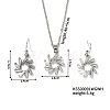 Simple and Elegant Flower Brass Rhinestones Earrings and Necklace Set for Women KU5876-1
