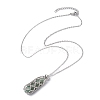 Natural Mixed Gemstone Bullet Pendant Necklaces NJEW-JN04529-01-4