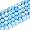 Anti-Tarnish Electroplate Glass Beads Strands EGLA-T021-4mm-15-10-1