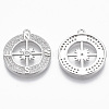 Brass Micro Pave Cubic Zirconia Pendants KK-R130-016P-NF-2