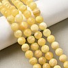 Natural Yellow Jade Beadd Strands X-G-A274-A01-8mm-1