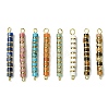 8Pcs 8 Styles Natural Mixed Gemstone & Electroplated Synthetic Non-magnetic Hematite Heishi Beaded Connector Charms PALLOY-JF03291-1