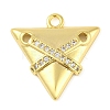 Cross Theme Real 18K Gold Plated Brass Micro Pave Clear Cubic Zirconia Pendants KK-L219-06G-04-1