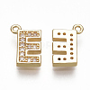 Brass Cubic Zirconia Charms X-KK-S348-330E-2