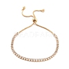 Brass Pave Clear Cubic Zirconia Horse Eye Box Chain Slider Bracelets BJEW-YWC0002-06A-G-1