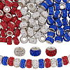 120Pcs 3 Colors Polymer Clay Rhinestone European Large Hole Beads with Silver Color Plated Brass Cores FPDL-LT0001-01A-1