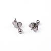 Tarnish Resistant 304 Stainless Steel Ball Stud Earrings EJEW-2224-3mm-P-1