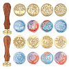 8Pcs 8 Style Wax Seal Brass Stamp Head DIY-SD0001-43-1