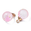Two Tone Transparent Spray Painted Glass Pendants GLAA-N035-020A-C06-3
