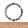8MM Natural Agate(Dyed & Heated) Round Beaded Stretch Bracelets for Women BJEW-JB14480-5