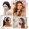 2Pcs 2 Colors Floral Hair Bands Embellishments for Women OHAR-CY0001-19B-5