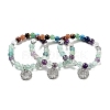 Natural Fluorite Round Beaded Chakra Stretch Bracelets BJEW-K251-01C-1