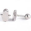 201 Stainless Steel Barbell Cartilage Earrings EJEW-R147-17-4