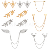   8Pcs 8 Style Antler & Wing & Triangle Hanging Chain Brooches JEWB-PH0001-30-1