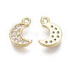 Brass Micro Pave Clear Cubic Zirconia Charms X-KK-R134-012-NF-2