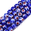 Round Millefiori Glass Beads Strands X-LK-P001-33-1