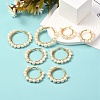 Ring Natural Pearl Beads Hoop Earrings for Girl Women EJEW-JE04685-3