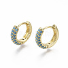 Brass Micro Pave Cubic Zirconia Huggie Hoop Earrings EJEW-R144-004D-NF-1