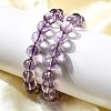 Natural Amethyst Round Beads Stretch Bracelets for Women BJEW-L712-B04-10mm-1