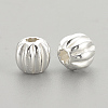 925 Sterling Silver Corrugated Beads STER-S002-14-3mm-2