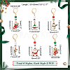 Christmas Theme Alloy Enamel with Rhinestone Pendant Stitch Markers HJEW-AB00351-2