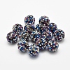 Handmade Polymer Clay Rhinestone Beads RB-L030-18D-10mm-1