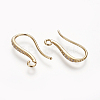 Brass Micro Pave Cubic Zirconia Earring Hooks ZIRC-E162-20G-1