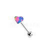304 Stainless Steel & Acrylic Straight Barbell Tongue Rings FS-WG7AF88-04-1