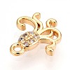 Brass Micro Pave Clear Cubic Zirconia Pendants KK-T075-38G-2