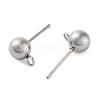 Non-Tarnish 304 Stainless Steel Ball Post Stud Earring Findings STAS-Z035-02P-D-2